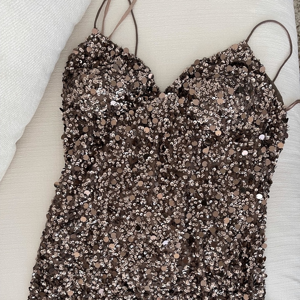 Adrianna Papell Sequin Mini Party Wedding Cocktail Dress